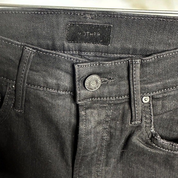 Mother Insider Crop Step Fray Jeans in Guilty Racer Womens Black Size 25 - Picture 4 of 8